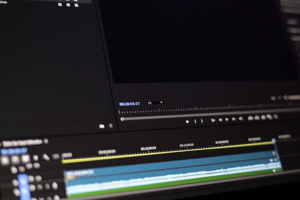 Close-up of a video editing software interface